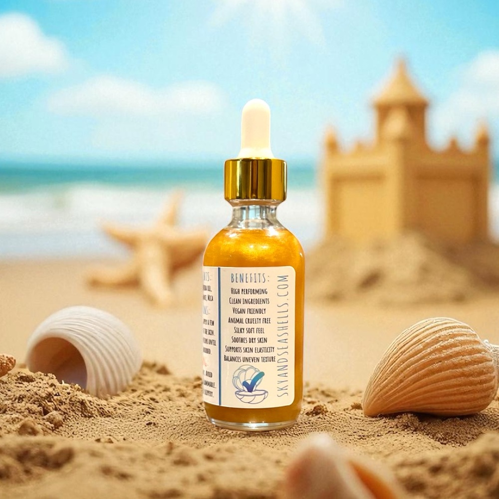 Hand Crafted “Amber” Scented Body Oil by Sky & Seashells Skincare - Picture 5 of 6